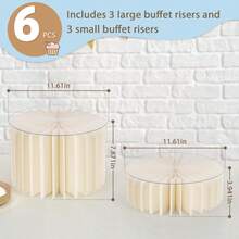 SANNAX 6 PCS Buffet Risers, Food Rise6 PCS Buffet Risers, Food Risers For Buffet Table, White Food Display Risers For Party Buffet Risers And Stands For Show Catering Desserts, Food, Jewelryrs For Buffet Table, White Food Display Risers For Party Buffet Risers And Stands For Show Catering Desserts, Food, Jewelry - Beige - Visa 2