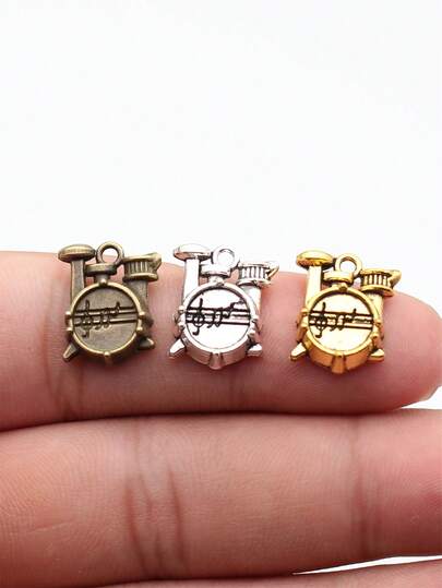 10pcs 16x14x4mm Drum Charms Pendant For DIY Jewelry Making Necklace Keychain Phone Chain Bracelet Making Accessories Handmade Craft Making Findings