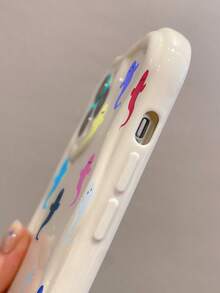 Ghost Painting Cream Wavy Edge Minimalist Shockproof Thick Phone Protective Case With Printed Design, Suitable For IPhone 17/17 Pro/17 Pro Max, 16 XR/7/8, 15 Pro Max, 13/14 Pro Max, 11/12/14, Galaxy A13 4G, A22, A21S, A51 4G, A52, S22 Ultra, A33 5G, A34, A35, 10, Note 11 4G, 11 Lite, A53, A14, A23, S23 Ultra, S24, A14, A15, S23, A73, A55, A54 - Multicolor - View 5