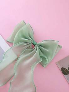 1pc Sweet Pink Princess Style Lace Bow Decor Wave Ribbon Spring Hair Clip, Elegant And Soft Spring Hair Accessory, School Stuff, College, Pink Hair Clips, Bows, Cute, Classy, Winter Outfit Women, Girly, Accessories, Valentines Accessories, Hair Accessories Women - 杏色 - 查看 5