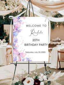 Personalized Birthday Welcome Sign, Suitable For Party Favors. DIY Birthday Decoration Sign For Garden Or Home Decor. Customized Butterfly Theme Wedding Anniversary Party Sign, Suitable For 20th, 30th Or 50th Anniversary Celebration - Multicolor 7 - View 7