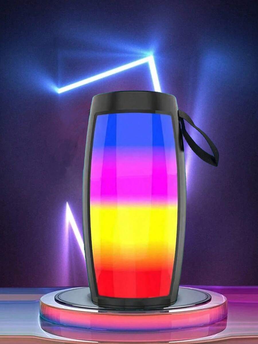 Outdoor Portable Wireless Stereo Speaker, Waterproof Design, TWS Stereo Bass Supported, Memory Card/USB Disk, Connect To Smartphone/Tablet, LED Colorful Lights, Wireless Bluetooth Music Speaker - 黑色 - 查看 1