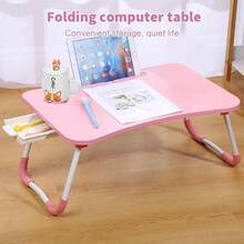 Folding Laptop Table Bed Tray Sofa Lap Portable Computer Desk Stand Breakfast. - Pink - View 5