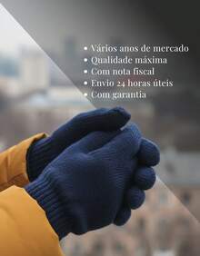 Lilas Inova Unisex Thick Wool Glove Autumn Winter High Quality - Navy Blue - View 8