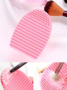 1/2pcs Makeup Brush Cleaning Tool, Handheld Silicone Brush Cleansing Egg, Cosmetic Brush Cleaning Tool, Portable Brush Cleaner, Cleaning Mat, Makeup Tools - Multicolor - View 5