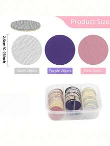 1set/61PC Nail Buffing Discs With Metal Nail Drill Bits. This Foot File Includes #80, #180, And #240 Replacement Discs For Smoothing Feet, Removing Dead Skin, And Filing Calluses. - Multicolor - View 5