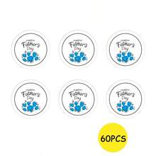 60pcs Warm Handwritten "Happy Father's Day" Heart Pattern Stickers, Perfect For Father's Day Gifts To Fathers Or Male Elders - Express Gratitude And Blessings, Label Stickers - Round - View 6