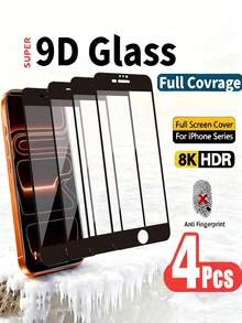 Bộ 4 miếng dán màn hình cường lực chống sốc cho iPhone 17 Pro Max, 17 Air, 17, 16E, 14, 15, 16 Plus, 16 Pro Max, 12, 11 Pro Max và XR. Miếng dán màn hình cường lực phủ toàn màn hình với độ trong suốt cao, chống bám vân tay, độ phân giải cao và độ cứng 9H. Phụ kiện điện thoại thông minh tương thích với ốp lưng. Quà tặng sinh nhật mùa xuân. - Trong sáng - Xem 13