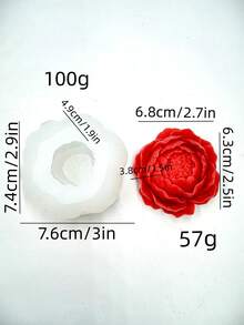 Peony Flower Silicone Mold, Chocolate Candy Flower Resin Casting Mold, Wax Melts Plaster Mold - White - View 3