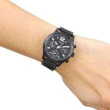 Guess W1025L3 Women's Chronograph Watch, Black Dial, Breathable Silicone Strap, Sports Fashionable Watch Suitable For Active Lifestyle - Black - View 8