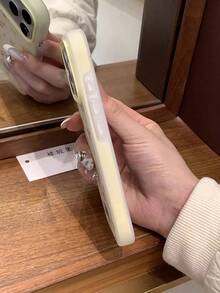 1 chiếc ốp lưng điện thoại hình trái tim màu vàng có nơ và họa tiết hoa, ốp bảo vệ cho iPhone 17 Pro, ốp cứng chống rơi sáng tạo dành cho nữ tính kèm kẹp. - Nhiều màu - Xem 7
