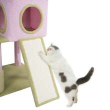 Árbol para Gatos 155 cm de Altura 8 Niveles con Cueva Hamacas Rascador de Sisal y Forro Polar Suave Diseño Flor 2 Pompones Torre de Juego para Gatos Grandes y Múltiples Mascotas - como en la foto - Ver 6