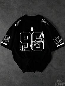 Brooklyn 96 New York Stars Unisex T-Shirt, 100% Cotton, New Release, Premium Casual Style - 黑色 - 查看 1
