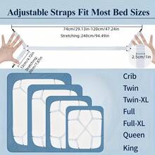 2个装可调节床单固定夹三角弹力床罩夹，金属夹头，适用于桌布、沙发套，黑色尼龙编织，建议手洗 - 兩邊四夾 - 查看 4