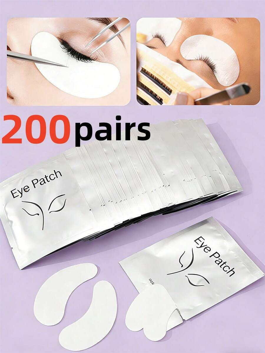 200/100/50/25/10对睫毛嫁接隔离贴套装，透气睫毛分离贴，适用于化妆、面膜、眼膜和美容工具。适用于家庭、旅行、美睫沙龙和专业睫毛嫁接。