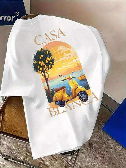 Chemise homme tendance à motif original << CASA Paysage Côtier » – confortable en toutes saisons, coupe décontractée, imprimé recto verso, matière agréable, léger et décontracté.