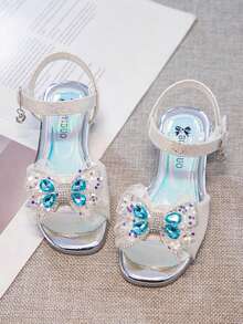Giày sandal cao gót dự tiệc thanh lịch cao cấp dành cho bé gái, sandal cao gót hở mũi, giày dự tiệc thoáng khí và nhẹ, sandal thủ công cao cấp, giúp bạn thể hiện vẻ quý phái. - trắng - Xem 6