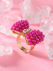 1枚蝴蝶结珍珠可调节开口戒指，适合日常佩戴 - 蝴蝶結戒指 - 查看 10