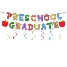 Hanging Swirl Decoration Set Letters Graduation Banner Centerpiece Table Decorations - Colorful - View 3