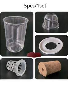 10个/2套透明塑料水培育苗盆 - 圆柱形透气孔，有利于根系生长，适用于水培系统、垂直花园、幼苗和扦插 - 透明种植杯，适合水培种植，也可作为办公室、家居或花园装饰品 - 育苗杯 - 查看 8