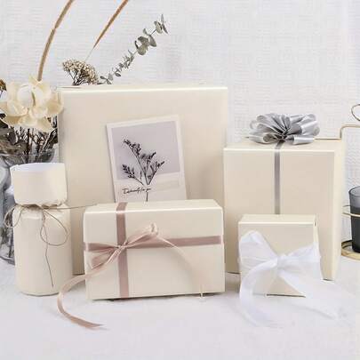 1 Roll Elegant Matte Wrapping Paper Suitable For Wedding, Birthday, Christmas - Solid Color Pearly-Lustre Gift Wrap, Luxurious Paper For Presents, DIY Bouquets