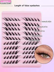 100pcs Cat Eye & Fox Eye Individual False Eyelashes, Lash Clusters DIY Segmented Eyelash Extension, 3D Fluffy And Wispy Cluster Lashes, Oblique Flowing Wispy Lashes, Reusable False Eyelashes - View 6