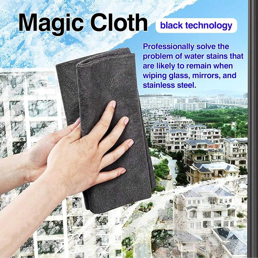 10 Counts Magic Cleaning Cloth, Reuseable Thickened Streak Free Magic Cleaning Wipes, Microfiber Cleaning Cloths For Windows Glass Car - 10 Dark Gray - View 1