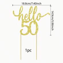 1 chiếc phụ kiện trang trí bánh kem lấp lánh "Hello 30/40/50" - Chúc mừng 30/40/50 năm, trang trí bánh kem tuyệt vời cho tiệc cưới, kỷ niệm. - Xem 14