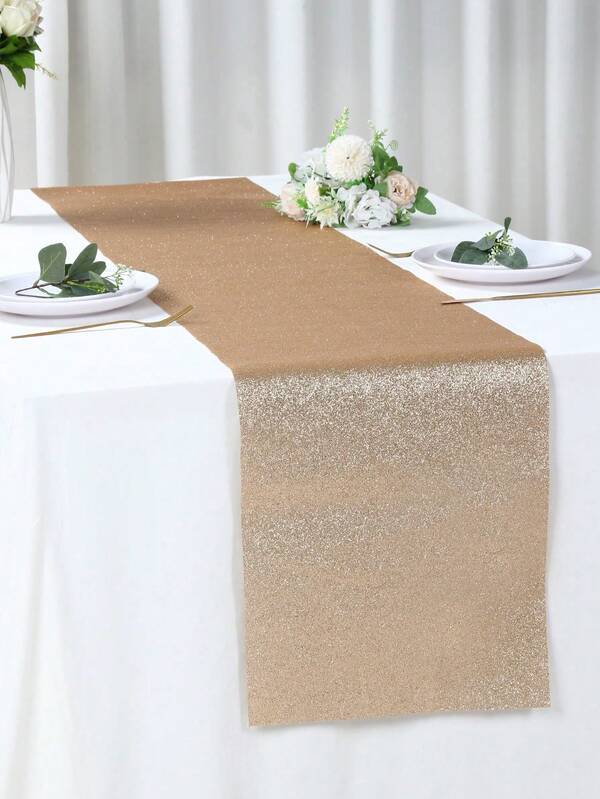 1ชิ้น ผ้าปูโต๊ะผ้าไม่ทอสีพื้น, ขนาด 180*30ซม., มีสีให้เลือก: เงิน, ดำ, ชมพูสด, ทองแชมเปญ, โรสโกลด์, เหมาะสำหรับงานเลี้ยงวันเกิด, งานแต่งงาน, ของตกแต่งงานปาร์ตี้, ผ้าปูโต๊ะ, ของตกแต่งโต๊ะ, งานแต่งงาน, งานเลี้ยงเด็ก, ฯลฯ