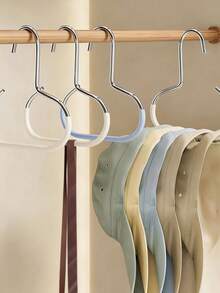 1pc Hat Rack Hanger, Non-Slip Rack Organizer, Creative Round Ring Clothes Hanger Hook, Stainless Steel Wardrobe Hanger For Hats, Straps, Ties, Scarves, Lingerie - Multicolor - View 6