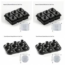 Khuôn làm đá viên 6 ngăn bằng silicon có nắp và phễu, khay làm đá chuyên dụng cho rượu whisky, dụng cụ làm đá tại quầy bar và gia đình, khuôn đá viên hình cầu sáng tạo có nắp và phễu, chất liệu silicon, cần thiết cho cocktail whisky. - Xem 1