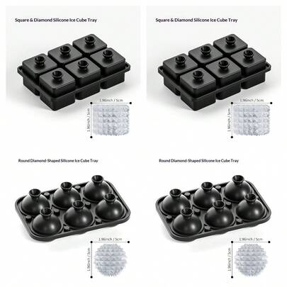 Khuôn làm đá viên 6 ngăn bằng silicon có nắp và phễu, khay làm đá chuyên dụng cho rượu whisky, dụng cụ làm đá tại quầy bar và gia đình, khuôn đá viên hình cầu sáng tạo có nắp và phễu, chất liệu silicon, cần thiết cho cocktail whisky.