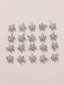 1件/3件/10件装 DIY花朵微镶锆石首饰配件吊坠，精致百搭，可制作成耳环、项链、手链、首饰等。 - DIY花朵吊墜 - 查看 4