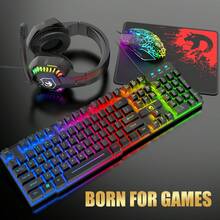 ATTACK SHARK Wired Rainbow LED Backlit Keyboard & Mouse, Headphones With Microphone, Gaming Mouse & Mouse Pad, Compatible With PC, Xbox And PS4 - View 8