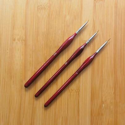 (#000#00#0) 3 Pieces Fine Detail Paint Brush Fine Tip Paints Brush Set For Acrylic, Watercolor, Oil, Face, Nail, Scale Model Painting, Line Drawing