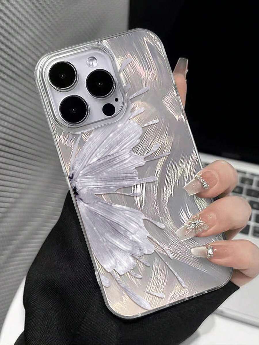 新款大孔羽毛線 IMD 漸層 PC+TPU 二合一蝴蝶彩繪防震手機殼,適用於 Apple 16 / 16 Pro / 16 Pro Max / 15 Pro Max / 14 Pro / 13 Pro Max / 12 Pro / 11 / 15 Plus 及 Galaxy A04 / A32 / A52 / A72 / A33 / A23 / A34 / A35 / S23 / S24 / A25 / S21 / S20,女孩專用柔軟 TPU 保護殼,小眾高級溫柔風 - 彩色 - 查看 1