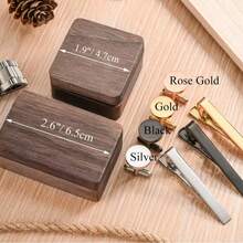 Bộ khuy măng sét và kẹp cà vạt cá nhân hóa, Khuy măng sét cá nhân hóa kèm hộp gỗ, Bộ khuy măng sét và kẹp cà vạt cá nhân hóa, Khuy măng sét kim loại tùy chỉnh, Khuy măng sét khắc chữ cái đầu tên, Kẹp cà vạt tùy chỉnh cho phù rể, Món quà cá nhân hóa lý tưởng, Hoàn hảo cho cô ấy/anh ấy, Quà cưới, Quà kỷ niệm hoặc Quà Ngày của Cha. - Nhiều màu - Xem 7