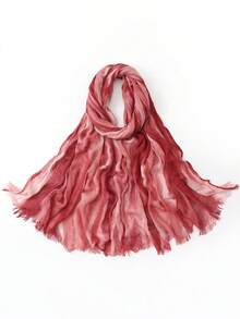 180cm X 70cm Artistic Tie-Dye Rayon Scarf - Contrasting Crinkle Texture Shawl, Breathable Non-Slip Large Women's Shawl & Versatile Summer Scarf - Multicolor - View 28