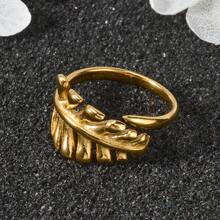 1pc Fashionable Retro 18k Gold-Plated Three-Dimensional Leaf Open Ring For Women Daily Party Gifts - Gold - View 7