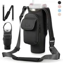 40OZ Wasserflasche Halter Tasche, wasserbeständig, großes Fassungsvermögen, Trägertasche mit Riemen, tragbare isolierende Becherhülle für Frauen und Männer, für Outdoor, Garten, Reiseaccessoires, tragbare Essentials, Strandaccessoires, Abschlusszeit, Abschlussfeier, Abschlussgeschenk, Glückwünsche zum Abschluss, Valediktorian, Schulabschluss, Abschlussparty, Outdoor-Essentials, tragbare Reiseartikel, Wanderessentials, Campingaccessoires, tragbare Werkzeuge, Sommeressentials, tragbare Sommerartikel - Verschiedenfarbig - Übersicht 2