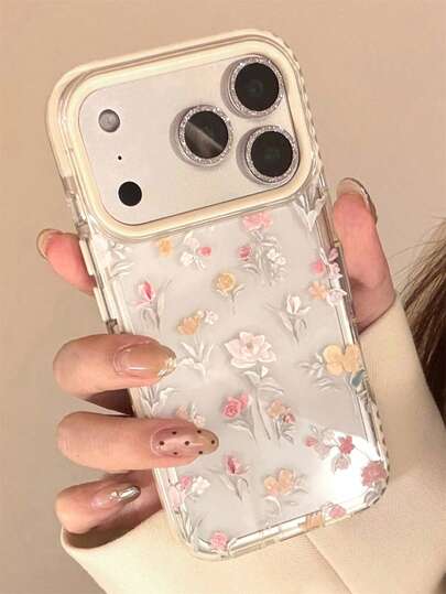 Cute Simple Flower Transparency Phone Case Compatible With IPhone 17ProMax 17Pro 16 15 14 13 12 Pro Max 11 Floral Shockproof Soft Back Cases