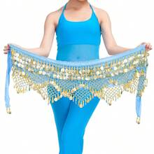 一件闪亮亮片流苏波浪肚皮舞服装，时尚舞蹈腰带，纱丽风格，适合狂欢节、派对、夜总会、海滩、异域风情服装装饰、波西米亚风、复古风 - 彩色 - 查看 13