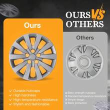 4-Pack Hubcaps Compatible With Nissan Leaf 2011-2025, Sentra 2013-2019, 16 Inch 16" Steel Wheel, Wheel Covers Skins, S-Nap On Tire Cover Replacement (Silver Color) - A - View 4