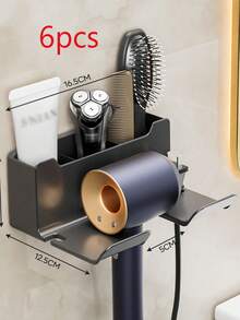 Blow Dryer Holder Rack, Bathroom Wall Mount Hairdryer Stand, No Drilling Required Storage Organizer - Multicolor - View 14