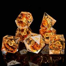 High-End RPG Inspired Sharp-Edged Polyhedral Dice Set, Suitable For Role-Playing Games - Orange - View 6
