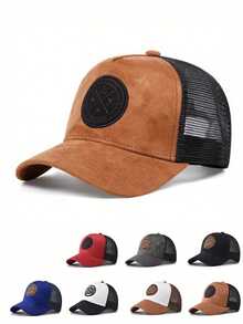 1pc New Pattern Baseball Truck Driver Hat, Versatile Sun-Shading Cap, Polyester - Patterned Bat Hat - View 1