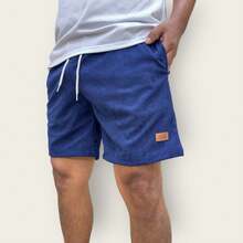 Kit 3 Bermuda Men's Mauricinho Textured Fabric Premium Shorts Casual Basic Gym Training - Màu xanh hải quân - Xem 2