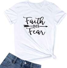 Women Cute T Shirt Juniors Graphic Tops Anti-Wrinkle Cotton T-Shirt - trắng - Xem 1