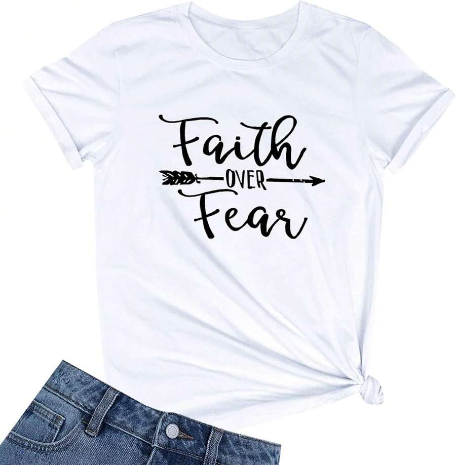 Women Cute T Shirt Juniors Graphic Tops Anti-Wrinkle Cotton T-Shirt - trắng - Xem 1