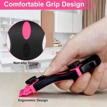 Set Alat Pembersih Multifungsi, Pengikis Lem/Kaca, Warna Pink, Kepala Ganda + 10 Mata Pisau Logam + 10 Mata Pisau Plastik, Untuk Lantai/Kaca/Ubin/Dekorasi Rumah. - Berwarna merah muda - View 6